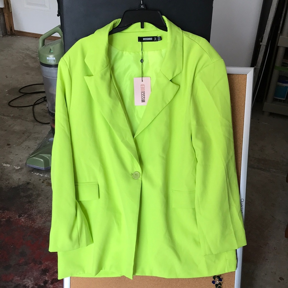 Missguided Neon Blazer Lightweight Suit Jacket